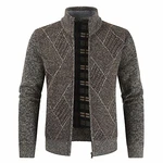 Herren Strickjacke mit Stehkragen Grau