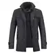 YOUTHUP Herren Wollmantel Dick Winter Kurzmantel Regular Fit Wintermantel Freizeit Herrenmantel Übergangsmantel, Grau, M
