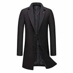 Allthemen Wintermantel Herren Mantel Slim Fit mit Stehkragen (#8818) Schwarz (8818)