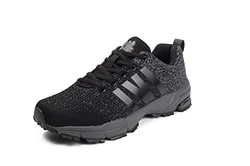 Sandic Herren Laufschuhe Turnschuhe Sportschuhe Sneaker Running Freizeit Straßenlaufschuhe Walkingschuhe Outdoor Fitness Jogging Schwarz/Grau