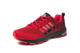 Sandic Herren Laufschuhe Turnschuhe Sportschuhe Sneaker Running Freizeit Straßenlaufschuhe Leichtgewichts Atmungsaktiv Walkingschuhe Outdoor Fitness Jogging (Rot Schwarz, Numeric_43)