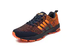Sandic Herren Laufschuhe Turnschuhe Sportschuhe Sneaker Running Freizeit Straßenlaufschuhe Leichtgewichts Atmungsaktiv Walkingschuhe Outdoor Fitness Jogging (Dunkelblau Orange, Numeric_43)