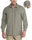 33,000ft Herren Sportshemd Langarmhemd Atmungsaktives Funktionshemd Schnelltrocknende Shirt Outdoorhemd für Männer Frühling Sommer Herbst UV-Schutz Wandern Angeln Shirts Graugrün M