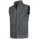 YOUTHUP Herren Weste Fleece Fütterung Winter Frühling Strickjacke Ärmellose Fleecejacke Stehkragen Strickweste, Dunkelgrau, XS