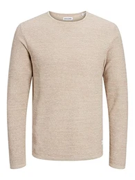 Men's JJTHEODOR Spring Knit Crew Neck Strickpullover, Crockery, M
