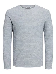 Men's JJTHEODOR Spring Knit Crew Neck Strickpullover, Flint Stone, M