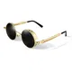GQUEEN Retro Runde Steampunk Polarisierte Sonnenbrille Herren Damen UV400,MTS2