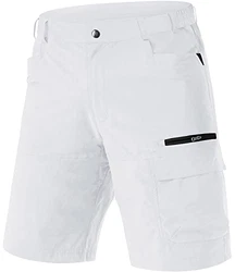 TACVASEN Herren Outdoor Shorts Weiß