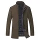 YOUTHUP Herren Wolle Mantel mit Steppweste Regular Fit Winter Wollmantel Outdoor Business Übergangsmantel Wintermantel, Braun, M