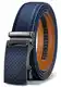 KEMISANT Gürtel Herren, Ledergürtel Ratsche Automatikschließe für Herren Business Anzug,Breit 35mm,Größe Angepasst,Navy Blau2564,110cm/30-36  taille verstellbar