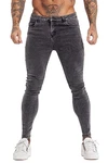GINGTTO Herren Slim Fit Stretch Jeanshose Designer Denim Hose Jeans (32) Grau