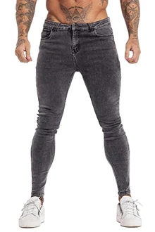 GINGTTO Herren Slim Fit Stretch Jeanshose Designer Denim Hose Jeans (32) Grau GINGTTO Herren Slim Fit Stretch Jeanshose Designer Denim Hose Jeans (32) Grau