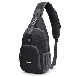 RFID-Schultertasche, Umhängetasche, Rucksack, Brusttasche, Umhängetasche, lässig, Fitnessstudio, Tagesrucksack, für Herren und Damen, Outdoor, Radfahren, Reisen, Wandern, dunkelgrau