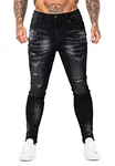 GINGTTO Herren Slim Fit Stretch Jeanshose Designer Denim Hose Jeans (32) Schwarz