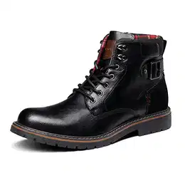 Herren Motorrad Stiefel Schnürstiefel Boots Klassische Chukka Boots Freizeitschuhe SCHWARZ SBBO2215M-E Größe 42 (EUR)