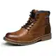 Bruno Marc Herren Motorrad Stiefel Leder Schnürstiefel Boots Klassische Chukka Boots Freizeitschuhe BRAUN SBBO2215M-E Größe 43 (EUR)