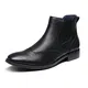 Bruno Marc Herren Chelsea Boots Leder Brogue Stiefel Stiefeletten Schlupfstiefel SCHWARZ SBBO2216M-E Größe 43 (EUR)