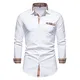 CHENGZI Herren Hemd Langarm Einfarbig Regular Fit Hemden Modisch Kontrast Kentkragen Business Freizeit Shirt für Männer Langarmhemd