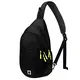 Gisdanchz Sling Bag Herren Damen, Schultertasche Herren Damen Schwarz Wasserdicht Klein Sportlich, Brusttasche Crossbag Crossbody Bag Backpack Umhängetasche Herren Damen Daypacks Bodybag, Schwarz