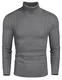 COOFANDY Pullover für HerrenRollkragenpullover Baumwolle Sweatshirt Langarm Winter Rollkragen Pulli Männer Winterpullover Mittelgrau M