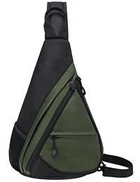 Dreieck Sling Bag Umhängetasche, Crossbody-Schultertasche Urben/Outdoor/Reise-Tagesrucksack für Frauen & Männer (Armeegrün/L)