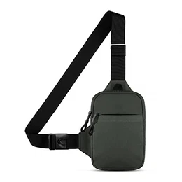 Sling Chest Crossbody Bag, Wasserdicht Schultertasche, Crossbody Bag Backpack für Männer und Frauen, die Outdoor-Sportarten wandern (S, Grau)