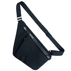 BROADREAM Schultertasche Herren Anti-Diebstahl Sling Bag Schwarz