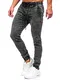 BOLF Herren Jeans Jogger Cargohose Denim Style Sweathose Jogg Used Look Jeanspants Destroyed Freizeit Casual Style Slim Fit Narrow Leg TF123 Schwarz M [6F6]