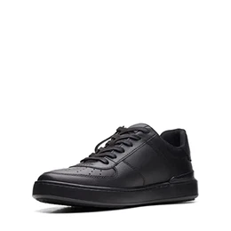 Herren CourtLite Tie Sneaker, Black Leather, 41 EU