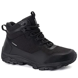 Wanderschuhe Herren Wasserdicht Outdoor Leichte Atmungsaktive Trekkingschuhe Herren Reisen High Rise Wanderstiefel rutschfeste Camping Angeln Hiking Boot (Schwarz, numeric_44)