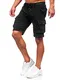 BOLF Herren Kurze Sporthose Shorts Bermudas Kurze Hose Cargo Cargohose Kurzschlauch Sweathose Stretch Freizeithose Street Style MP0109N Schwarz M [7G7]