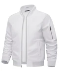 KEFITEVD Bomberjacke Herren Übergangsjacke Weiß