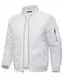 KEFITEVD Leichte Sommerjacke Herren Bomber Jacke Frühling Sommer Herrenjacke Übergangsjacke Herbst Weiß L