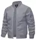 KEFITEVD Übergangsjacke Herren Frühling Sommer Männer Blouson Jacke mit Reißverschluss Taschen College Jacke Leichte Herrenjacke Hellgrau S