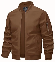 KEFITEVD Bomberjacke Herren Übergangsjacke Braun
