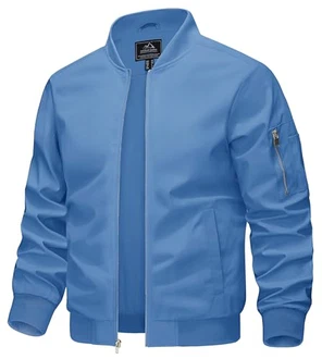 KEFITEVD Bomberjacke Herren Übergangsjacke Hellblau KEFITEVD Bomberjacke Herren Übergangsjacke Hellblau