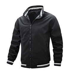 Generic Frühling Herbst Männer Bomberjacke Casual Herren Outwear Windreaker Reißverschluss Mäntel Baseball Jacken Mann Kleidung Schwarz