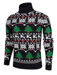 AIDEAONE Männer Pullover Rollkragen Turtleneck Strickpullover Stehkragen Sweater Slim Fit Basic Feinstrick Schwarz/Mischfarben/Gelb/Weiß/Braun