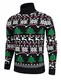 AIDEAONE Männer Weihnachtspullover Rollkragen Turtleneck Strickpullover Stehkragen Sweater Slim Fit Pullover Feinstrick Rollkragenpullover