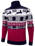 AIDEAONE Männer Pullover Rollkragen Turtleneck Strickpullover Stehkragen Sweater Slim Fit Basic Feinstrick Lila