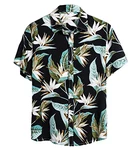 Onsoyours Herrenhemd Kurzarm Oversize Hawaiihemd Schwarz