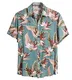 Onsoyours Herren Hemd mit Muster Kurzarmhemd Oversize Shirt Männer Shirts Bunte Herrenhemden Casual Locker 3D Gedruckt Sommerhemden Kent Kragen Hawaiihemd J Grün M