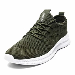 Herren Schuhe Sneaker Laufschuhe Turnschuhe Tennisschuhe rutschfest Leichtgewichts Atmungsaktiv Outdoor Straßenlaufschuhe Joggingschuhe Freizeitschuhe,Grün 43 EU