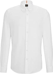 BOSS Herren Hemd Rickert Regular-Fit Weiß/White (10247370 01)