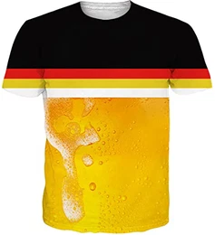 Unisex 3D T-Shirt Herren Bier Ugly Shirt Casual Cool Grafik Kurzarm Tops Tees M