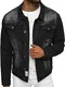 OZONEE Herren Jeansjacke Jacke Jeans Übergangsjacke Sommerjacke Frühlingsjacke Herbstjacke Vintage Herrenjacke Herbst Übergangs Denim Bikerjacke Jacket Übergangs NB/MJ512NZ SCHWARZ M