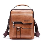 Hjkiopc Umhängetasche Herren Crossbody Handytasche Messenger Bag Leder Brusttasche Braun