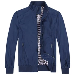 YOUTHUP Herren Jacke Regular Fit Sommer Übergangsjacke Leichtgewicht Freizeitjacke Bomber Sportjacke Blau (B6601)