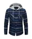 KEFITEVD Leicht Karo Jacke Herren Hoodie Kariert Langarm Arbeitshemd mit Brusttaschen Vintage Plaid Holzfällerhemd Herbst Dünnes Karojacke für Frühling Herbst Blaugrau M