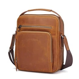 Herren Taschen Echtleder Umhängetasche Retro Messenger Casual Business Handtasche Umhängetaschen Schultasche Schwarz for Herren